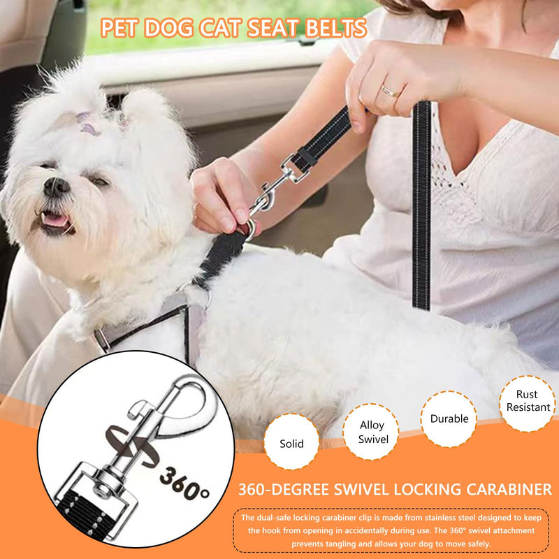 Adjustable Pet Safety Seat Belt for Dogs & Cats - Car Headrest Restraint with Nylon Fabric - Comfortable & Durable Dog & Cat Vehicle Seatbelts & Harness(1 Pack) black - BeesActive Australia