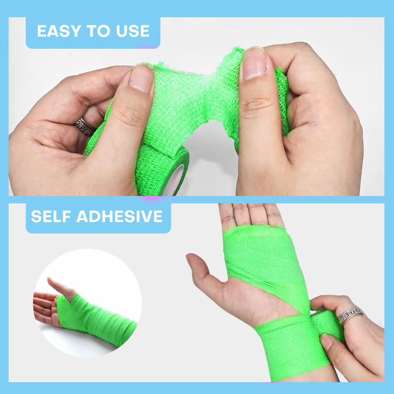 48 Pack 2” x 5 Yards Self Adhesive Bandage Wrap, Elastic Breathable Cohesive Bandage Wrap Athletic Stretch Tape for Wrist Ankle Sports (Multi-Color) 2 Inch-48 Pack Multi-color - BeesActive Australia