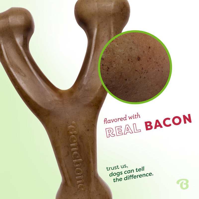 Benebone Wishbone Durable Dog Chew Toy for Aggressive Chewers, Real Bacon, Made in USA, Medium - BeesActive Australia