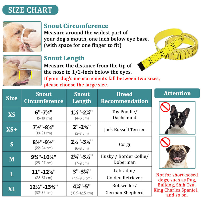 Dog Muzzle, Muzzle with Soft Mesh Cover for Small, Medium and Large Dogs, Poison Bait Protection, Muzzle with Adjustable Straps, Prevents Biting, Chewing and Licking Gray L: Snout(10¼"-12¼") - BeesActive Australia