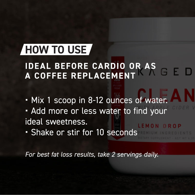 Kaged Clean Burn Powder | Orange Mango | Thermogenic Weight Management | Boost Metabolism | Organic Caffeine, Apple Cider Vinegar | Supplements for Men & Women | 30 Servings Orange Mango (Powder)