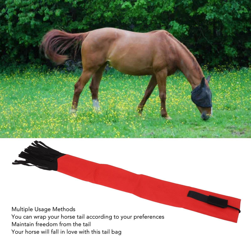 Horse Tail Bag, Non Woven Fabric Horse Tail Guard with Fringe, Protects Tail and Keeps Tail Clean, Anti Bite Anti Dirt Horsetail Protector, Horse Grooming Supplies Red - BeesActive Australia