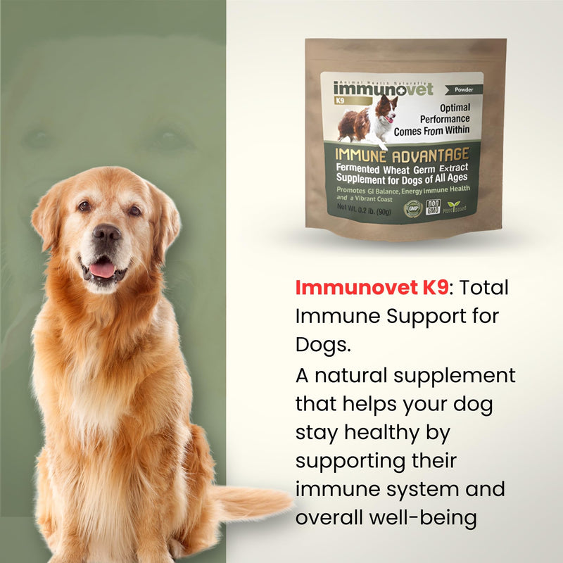 Plant-Based Dog Supplement Powder | Fermented Wheat Germ Extract | Boosts Immunity, Gut Health & Energy | Natural Pet Supplement for All Dog Ages | Non-GMO, Vet Trusted, Safe Formula- 90g Powder 90G