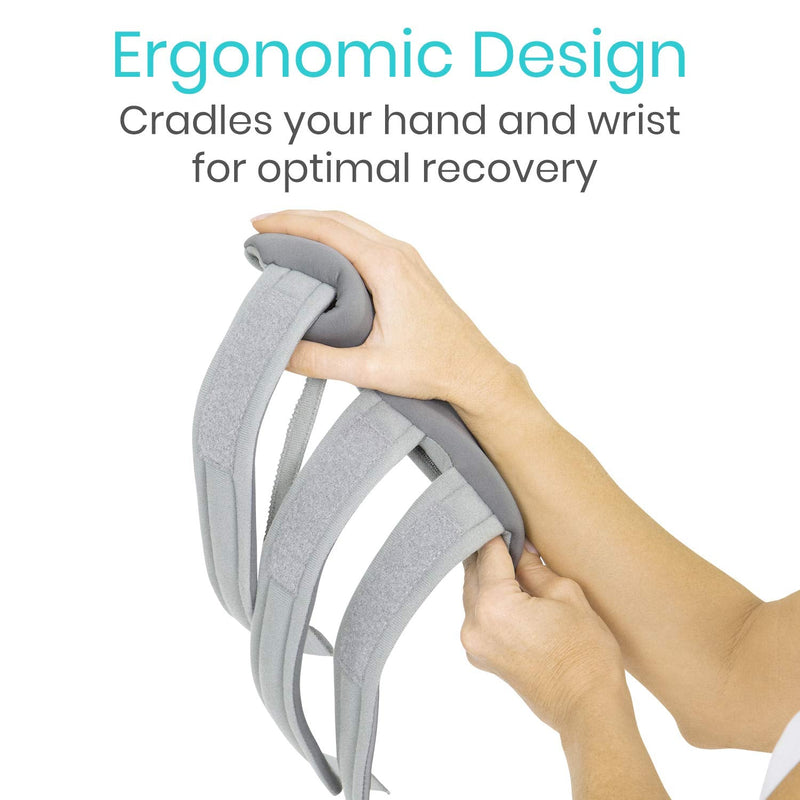 Vive Resting Hand Splint (Right) (w/ Rehab Video App) - Night Immobilizer Wrist Finger Brace - Thumb Stabilizer Wrap - For Arthritis, Tendonitis, Carpal Tunnel Pain - Functional Support For Sprains Fractures (Medium) Medium Right Hand