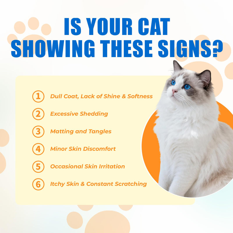 Just Try 300 Bites Skin and Coat Healthy Cat Vitamins for Indoor Cats Omega 3 for Cats Salmon Oil Supplements- Cat Itchy Skin Relief