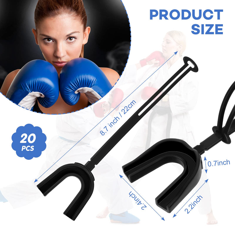 Dunzy 20 Pcs Football Mouth Guards with Strap Bulk Sports Mouthguard Bulk Football Mouthpiece Mouth Protector for Wrestling Boxing Lacrosse Hockey Taekwondo Adult Black - BeesActive Australia