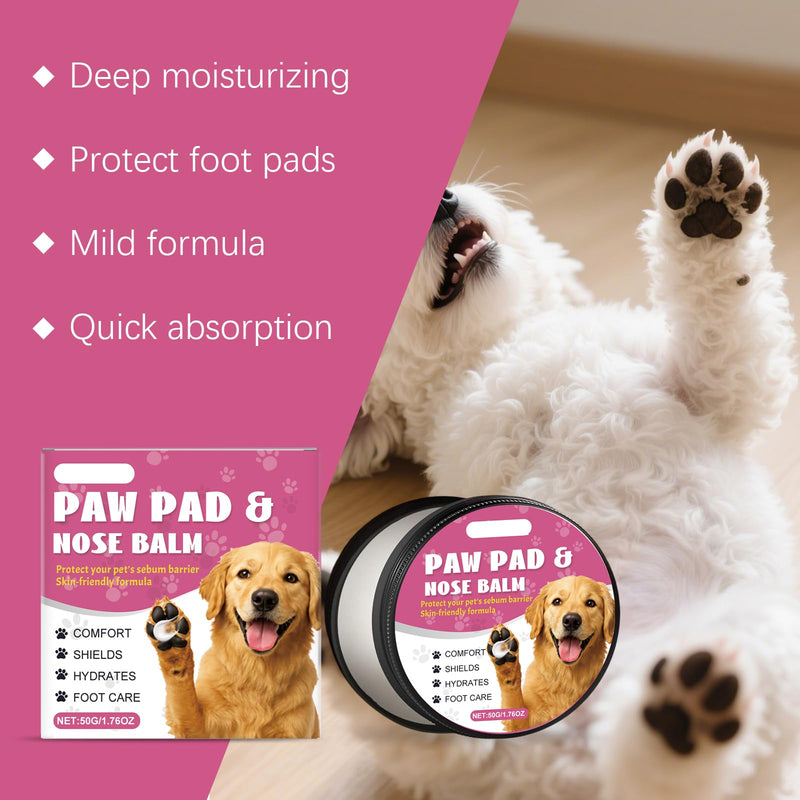 MCStars Dog Paw Balm for Dry Cracked Paws - Lick-Safe Organic Paw Wax with Aloe & Oat Protein - Hot Pavement & Winter Snow Protection - Moisturizer for Dogs & Cats, 1.76Oz (Cream 50g) Paw Cream 50g-Purple