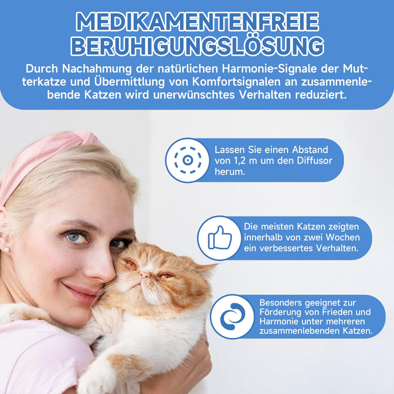 VICSOM 6 IN 1 cat pheromone diffuser, 120 days pheromone cat diffuser, diffuser for cats for lasting relaxation, relief from anxiety and stress (2 diffusers + 4x48ml refills) 2 diffusers + 4 refills - BeesActive Australia