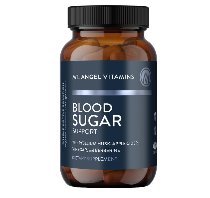 Mt. Angel Vitamins Blood Sugar Support Supplement - Natural Supplement with Pysllium Husk, Berberine with Ceylon Cinnamon, and Apple Cider Vinegar - Supports Healthy Blood Sugar Levels - 60 Capsules