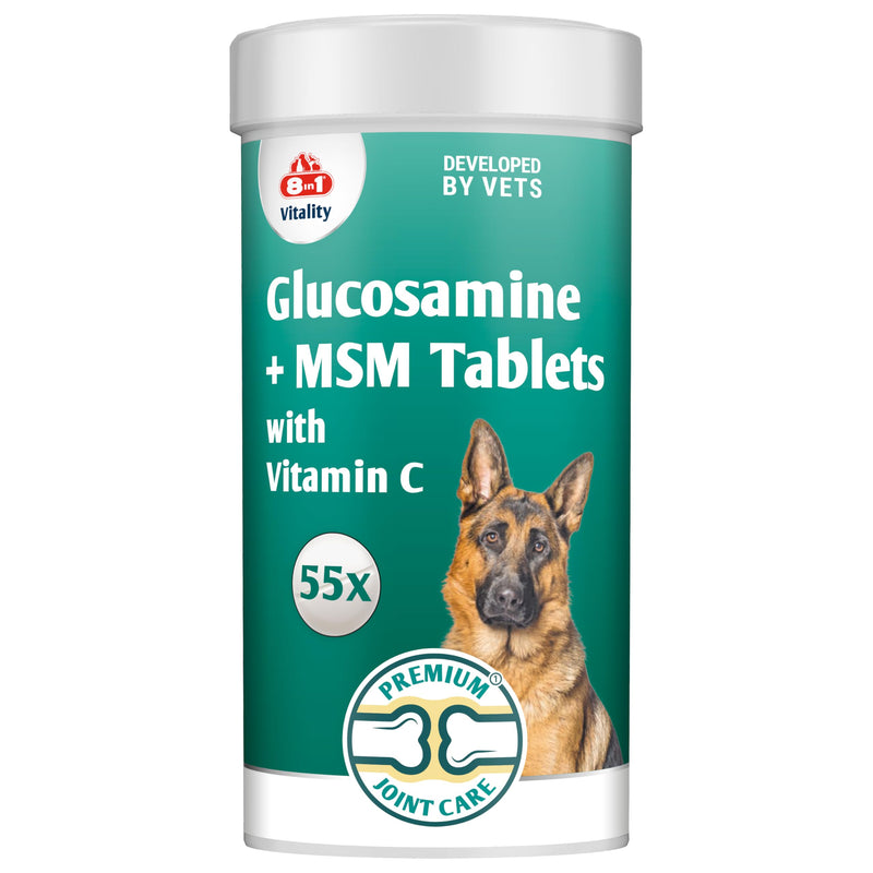 Glucosamine and MSM Dog Nutritional Supplement - Joint Care - 55 tablets - for stiff joints and healthy collagen growth