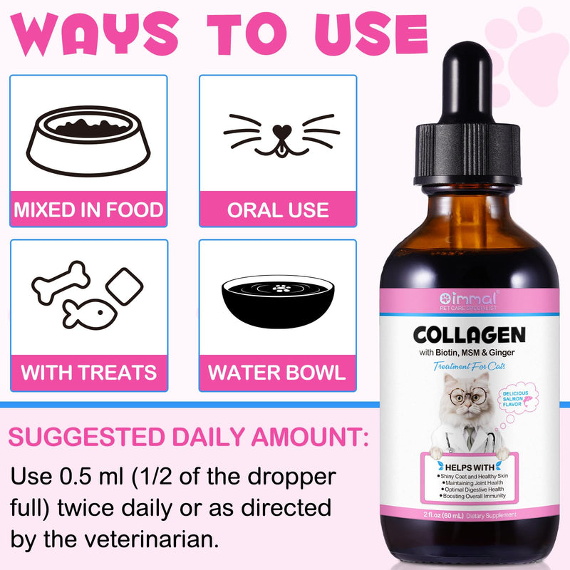 Collagen for Cats, Cat Collagen Skin and Coat Supplement, Itching Relief for Cats, Daily Collagen Drops Supports Joints and Digestive System Health, 60ml - BeesActive Australia