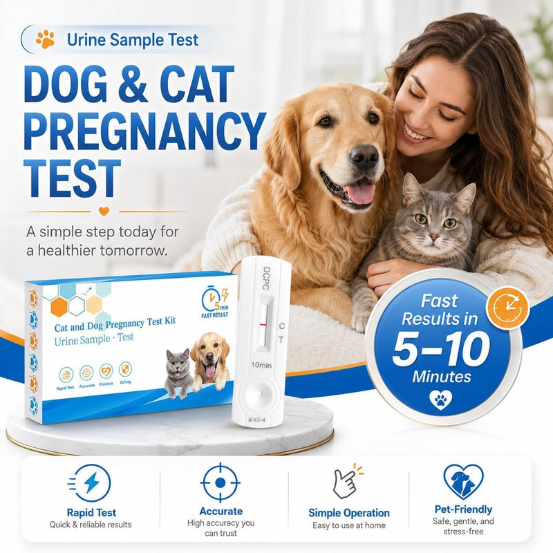 2-Pack Dog & Cat Pregnancy Test Kit – Early Home Urine Detection for Retesting or Multi-Pet Homes, Fast 5-10 Min Results, 98.8% Accurate, Non-Invasive & Stress-Free 2 Pack