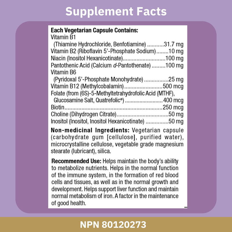 Bioclinic Naturals Enhanced B Complex 60 Softgels - Biologically Active and with Quatrefolic Folate