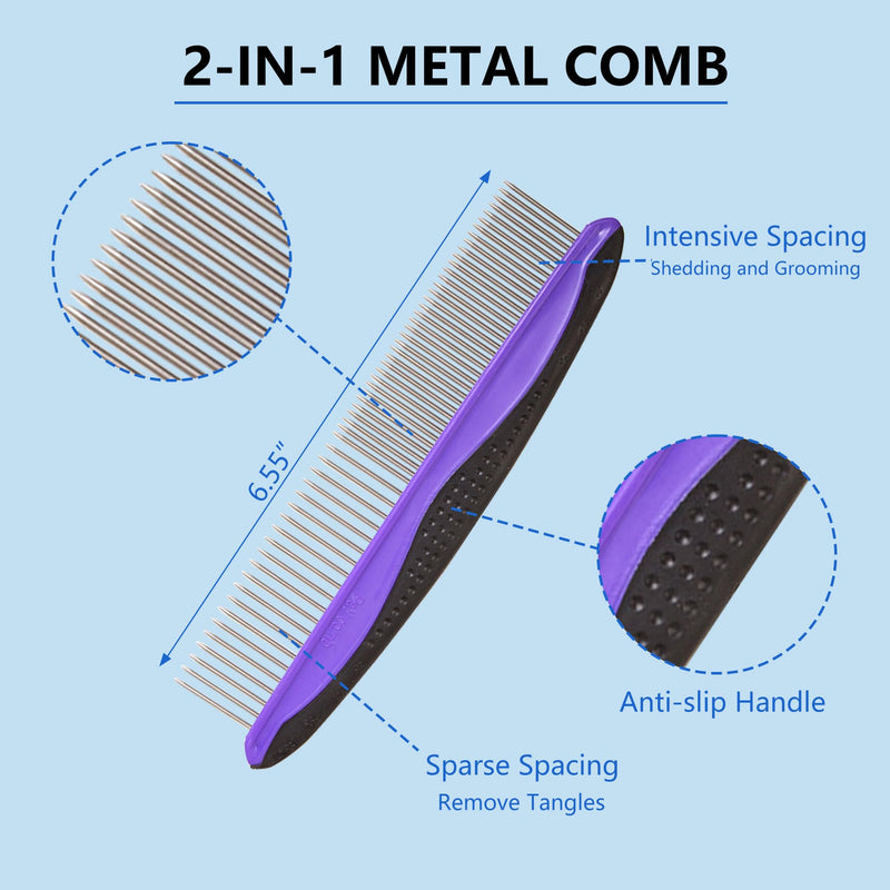 Extra Long Pin Slicker Brush for Dogs, Large Size, Remove Loose Fur and Tangles; Dog Undercoat Rake for Shedding, 5-in-1 Dog Grooming Brush for Long&Short Haired Dogs&Cats - BeesActive Australia