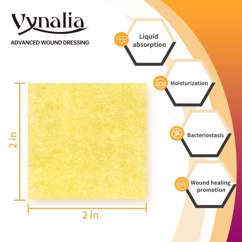 Honey Calcium Alginate Wound Dressing – 2"x2" 10 Packs – Medical Grade Manuka Honey, High Absorbency, Forms Gel & Non-Stick – for Chronic Wounds, Post-Surgery, Pressure Injuries, Burns, Cuts - BeesActive Australia