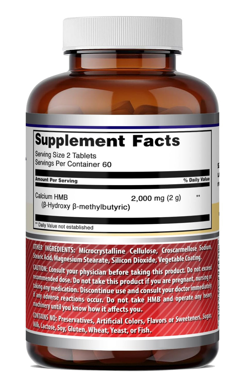Amazing Formulas HMB (Beta-Hydroxy Beta-Methylbutyrate) Supplement | 2000 Mg Per Serving | 120 Tablets | Non-GMO | Gluten Free | Made in USA 1 Pack