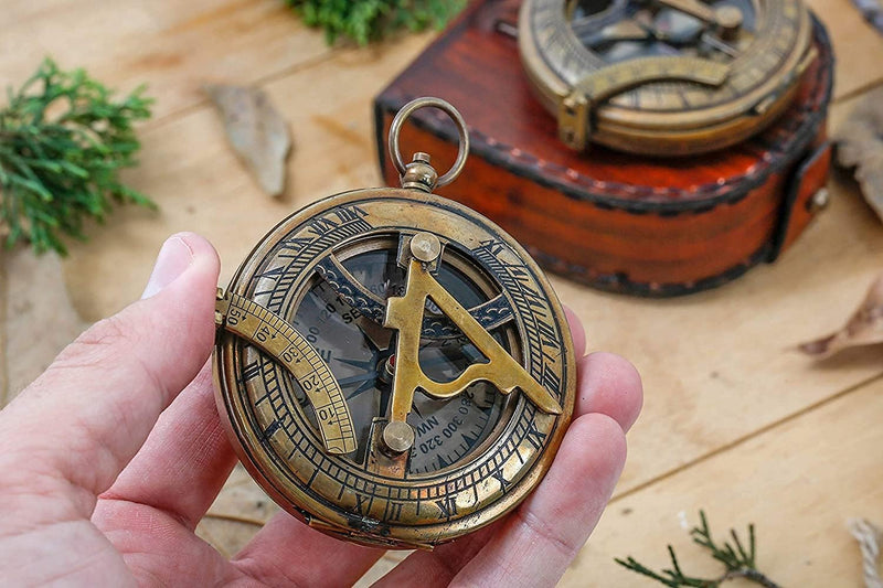 So You Can Always Find Your Way Back to Me - Personalized Sundial Compass with Wooden Box Luxury Gift - Anniversary Sundial Compass - Brass Compass Personalised Gifts for Men