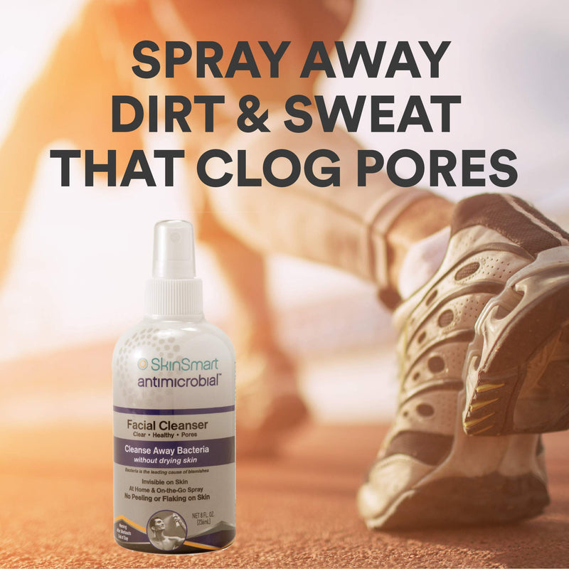 SkinSmart Facial Cleanser for Breakouts, Targets Bacteria for Post-Workout Pimples, Blemishes and Sweat Irritation; 8 oz Spray, Safe for All Ages: Adults and Teens - BeesActive Australia