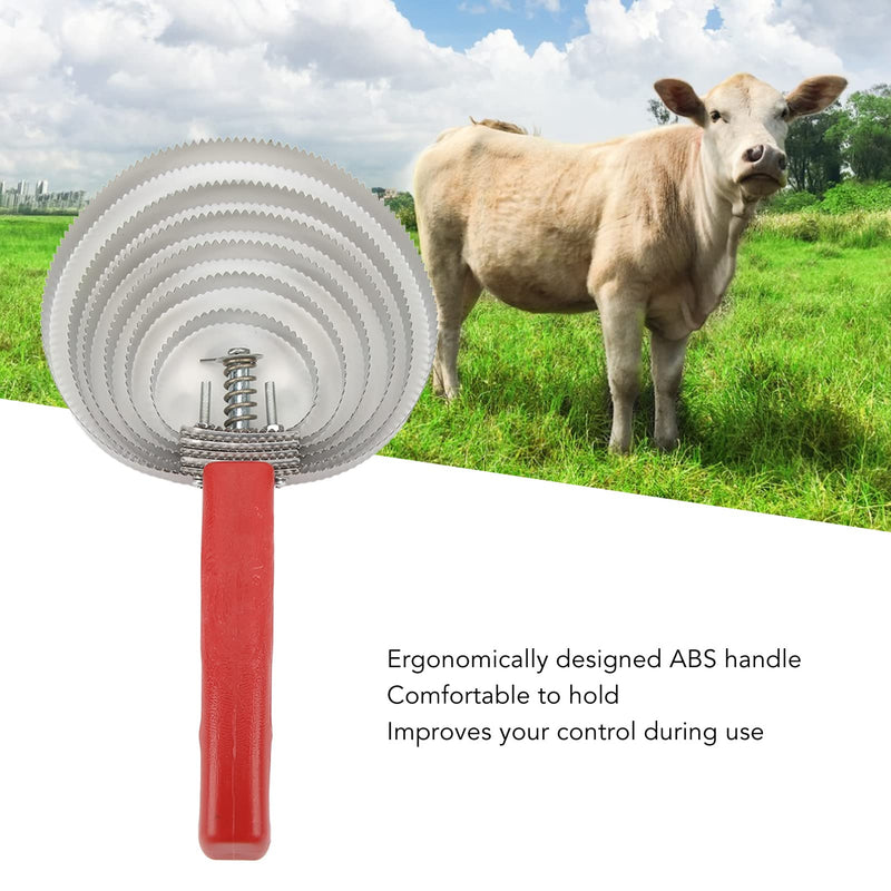 Metal curry comb, stainless steel, double-sided curry comb, cow curry comb, cattle curry comb, grooming, 6 layers, horse shedding comb, horse care brushes with soft touch handle for fur change, hair removal - BeesActive Australia