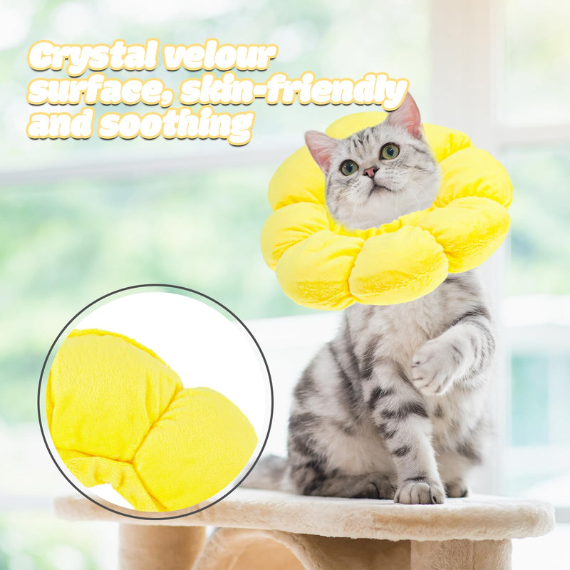 Neck brace cat, adjustable neck brace cat, leak protection cat sunflower cat collar, Elizabethan collar cat for cats after operations and injuries - BeesActive Australia