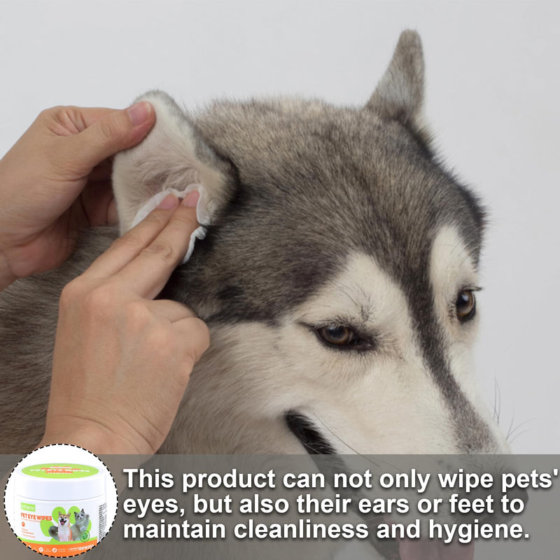 Shengxi dog eye cleaning wipes, pack of 100, aloe vera eye wipes for cleaning dogs and cats, eye cleaning pads for dogs and cats, removes tear stones and saliva residue - BeesActive Australia