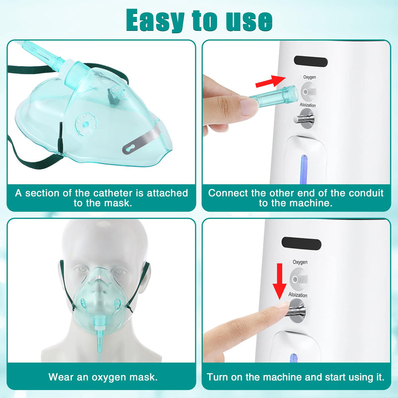 Geiserailie 3PCS S/M/L Size Oxygen Mask for Adult with 6.6 Ft Tubing and Adjustable Elastic Strap, Adult Oxygen Mask with Tubing for Connecting - BeesActive Australia