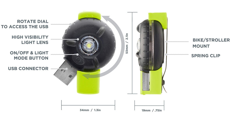Delta Cycle & Home Safety Light 2-Pack for Night Walking Running Green/Grey
