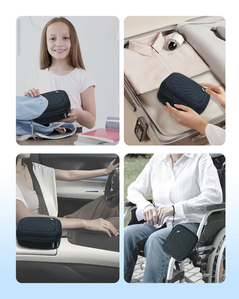 Krypthos Carrying Case Compatible with Compact Portable Handheld Inhaler Nebulizer or Asthma Inhaler for Adults and Kids, Inhaler Spacer Bag, Compact Medical Holder Case (Black) Black - BeesActive Australia