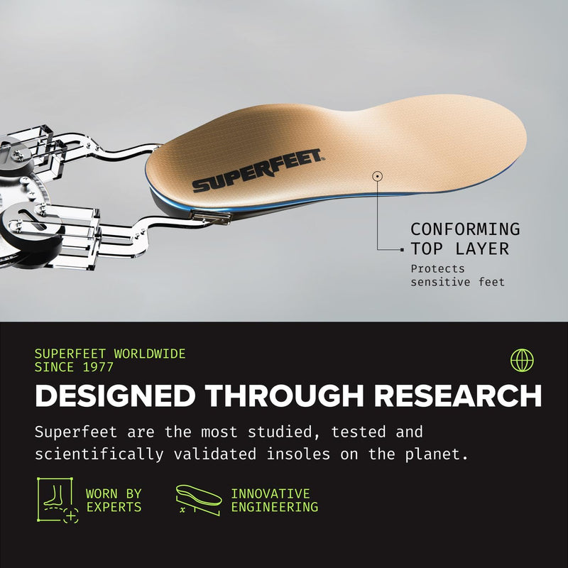 Superfeet Everyday Pressure Relief Shoe Inserts - Soft Cushioning for Sensitive Feet with Gentle Support & Heel Relief for Work, Walking & Everyday Wear, 7.5-9 Men / 8.5-10 Women