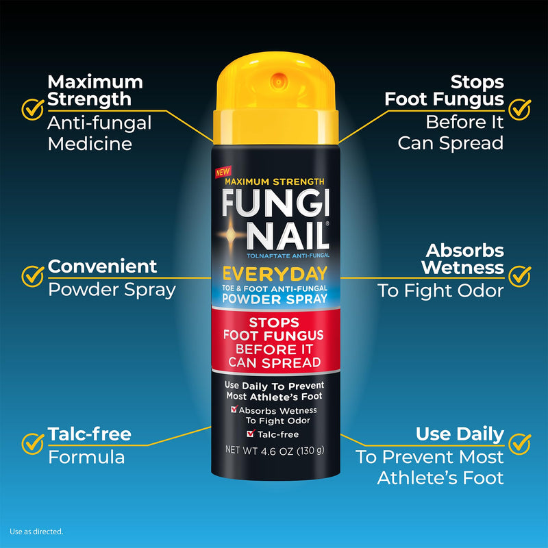 Fungi-Nail Everyday Anti-Fungal Powder Spray, Stops Foot Fungus, Prevents Most Athlete‚Äôs Foot, Absorbs Wetness to Fight Odor, Talc-free, 4.6oz - BeesActive Australia