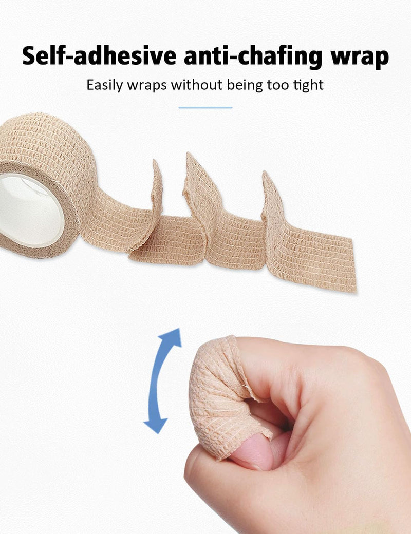 Fizzest Broken Big Toe Little Toenail Protectors Women Men，Toe Caps Covers Bandage，Toe Cushions for Pain Relief，Ingrown Toenail Treatment，Corn Removers for Toes (Khaki, Large Size(16 Rolls 1 Box)) Large size(16 rolls 1 box) Khaki - BeesActive Australia