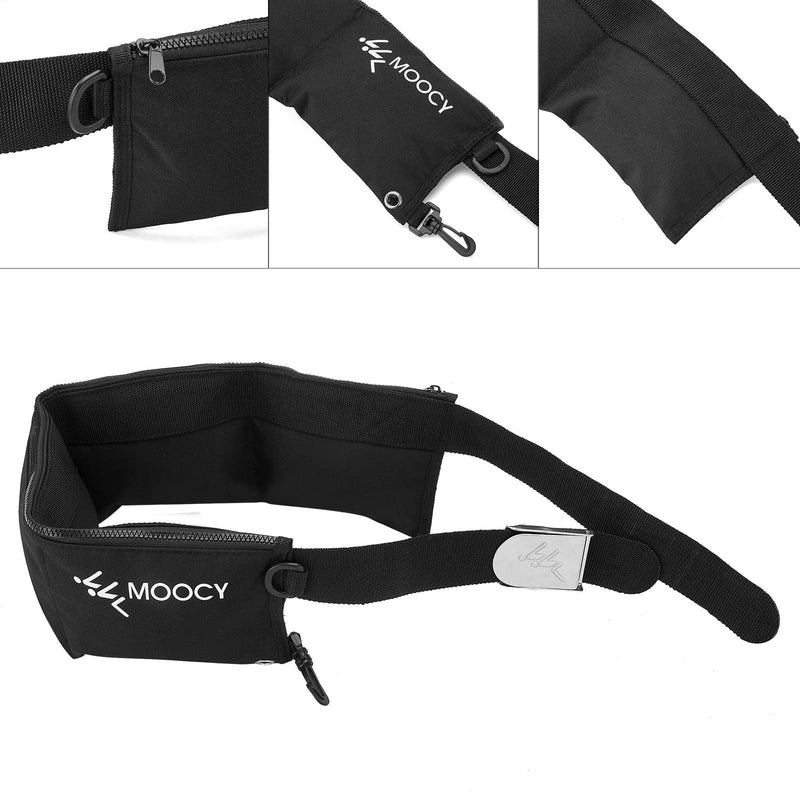 4 Pocket Zippered Scuba Weight Belt-Diving Weight Belt with Release Buckle-fit for Waist 30" to 50" Black