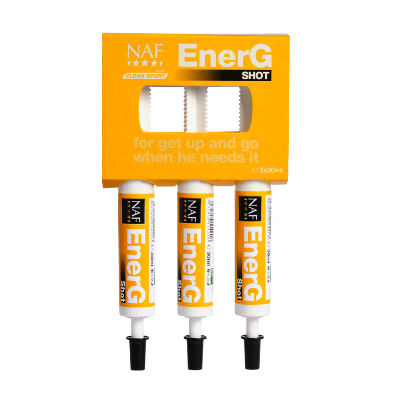 NAF EnerG Shot Syringes 3 x 30ml – Fast-Acting Iron & B Vitamin Boost for Horses – Supports Stamina, Recovery & Performance – Oral Paste Supplement