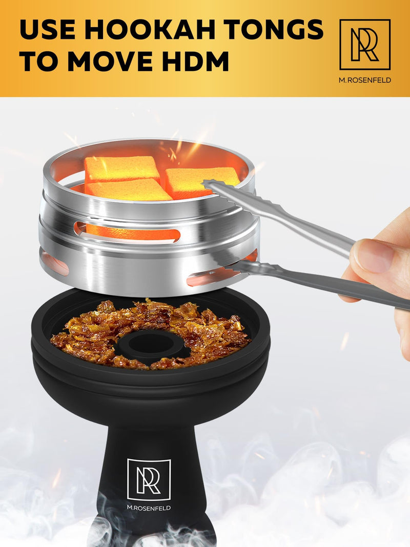 Hookah Bowl Set Silicone – Premium Shisha Bowl Phunnel Bowl for Smoking with Hookah Tongs & Heat Management Charcoal Holder with Cover HOOKARTIS Black Big Bowl - BeesActive Australia