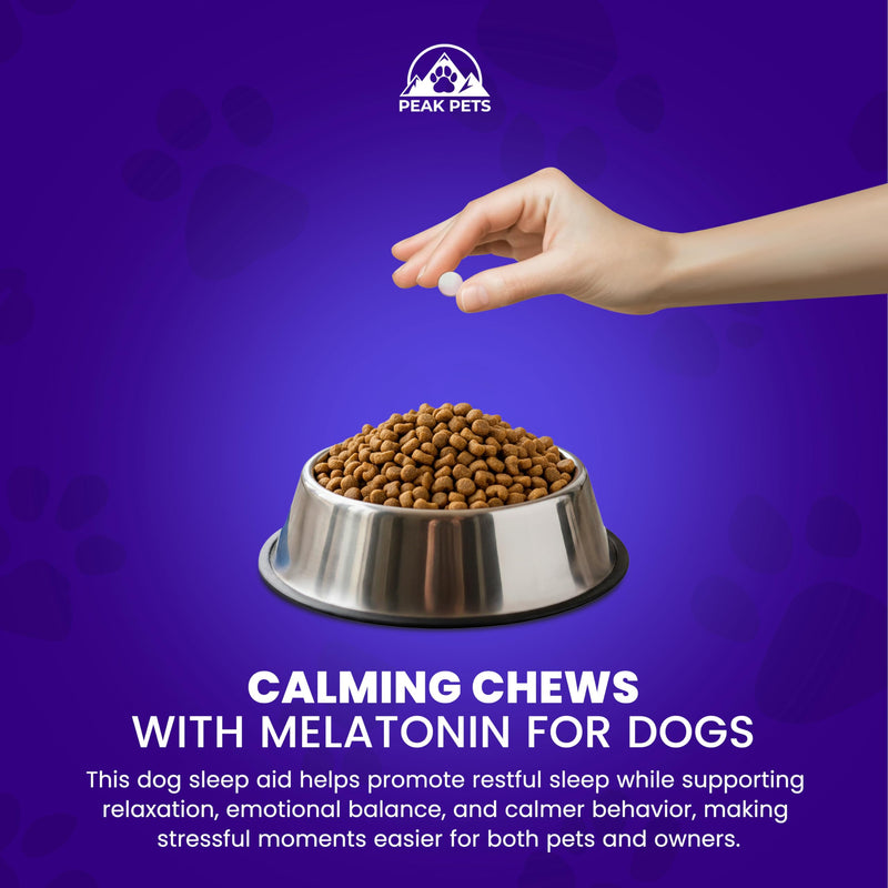 Melatonin for Dogs to Sleep (6mg Dog Sleep Aid) Dog Melatonin for Large Dogs - Help Reduce Stress from Storms, Separation & Anxiety - Puppy Calming Chews - 3rd Party Tested, 120 Chicken Flavor Tablets