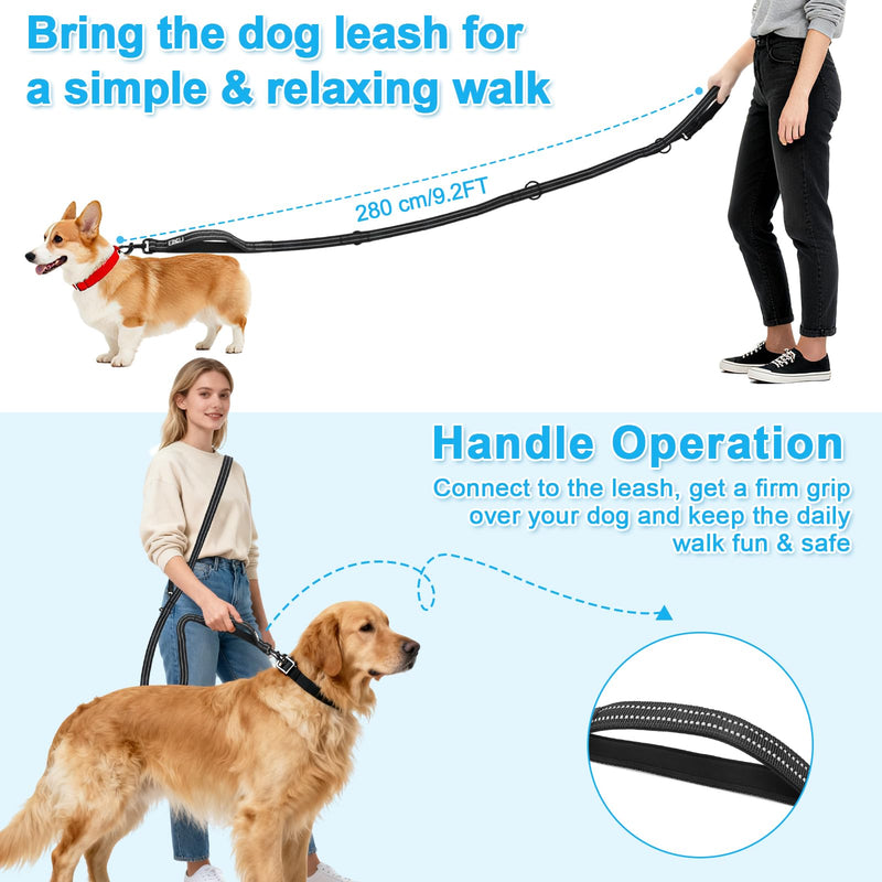 ETACCU Hands Free Dog Leash, Multifunctional Crossbody Dog Leash with Adjustable Length 6-9FT, Tangle Free Reflective Waist Leashs for Medium and Large Dogs - BeesActive Australia