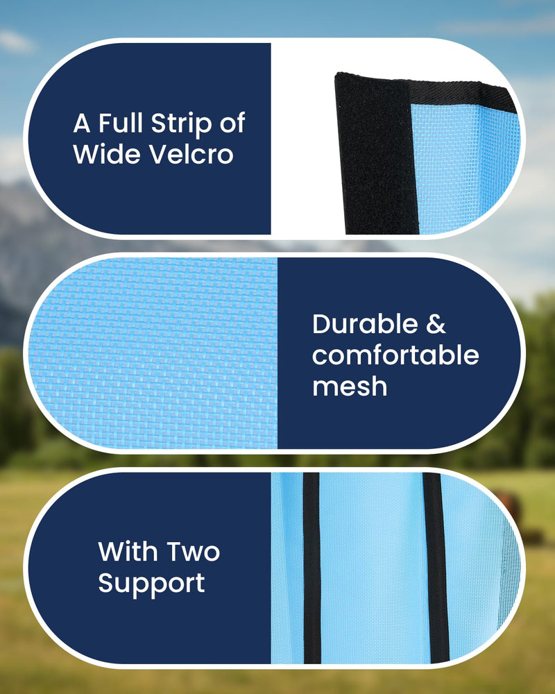 Premium Horse Fly Boots, Ultimate Protection Set for Horse Legs - Breathable Mesh, Stay-on Design, Stomp Reduction (Set of 4)-Blue - BeesActive Australia