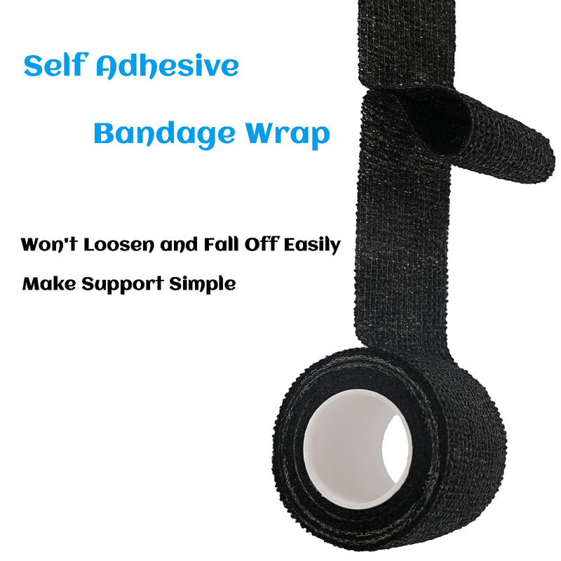 24 Rolls Black Sensi Wrap Elastic Self Adhesive Bandage Wrap 2 Inch, Breathable Cohesive Bandage, Ankle Sprains Swelling Medical First Aid Sports Athletic Grip Tape, Dogs Pet Vet Wrap - BeesActive Australia