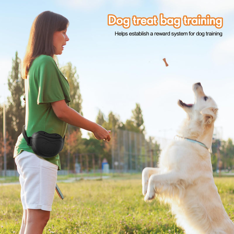 AWINNER Dog Treat Pouch - Premium Silicone - Upgrade 4 Strong Magnets Enhanced Magnetic Closure, Adjustable Waist Belt - Ideal for Puppy Training and Outdoor Walks (Black) Black - BeesActive Australia