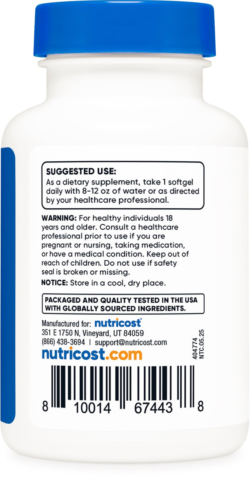 Nutricost Vitamin D3 2000 iu Softgels, 240 Softgels, Gluten Free | GMO-Free 240 Count (Pack of 1)