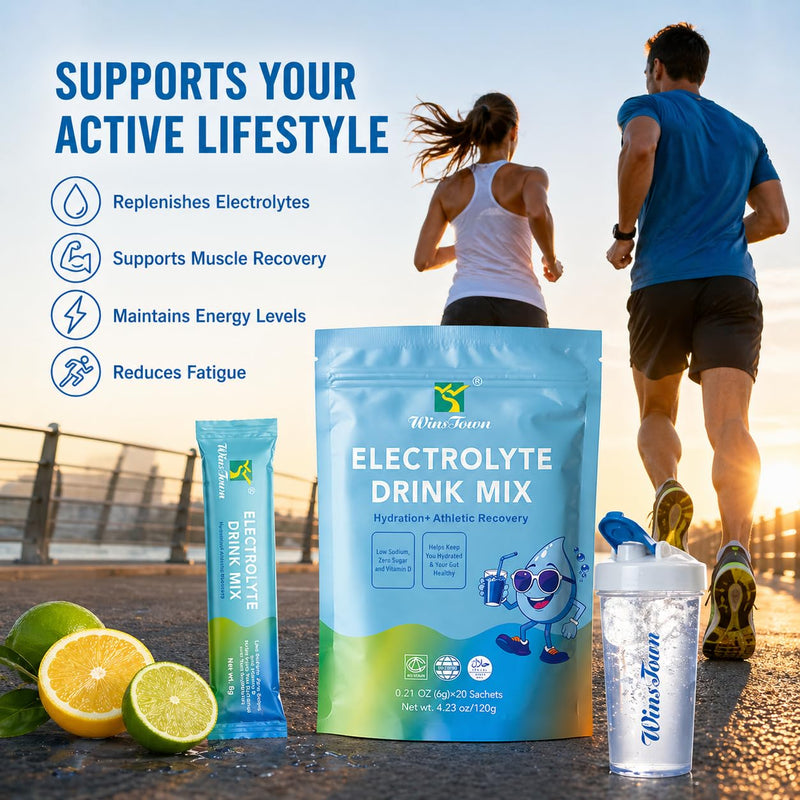 Zero Sugar Electrolyte Powder Packets, Natural Flavor, 20 Sticks | Low sodium hydration packets with potassium, magnesium, calcium and vitamin C for daily hydration and active lifestyles