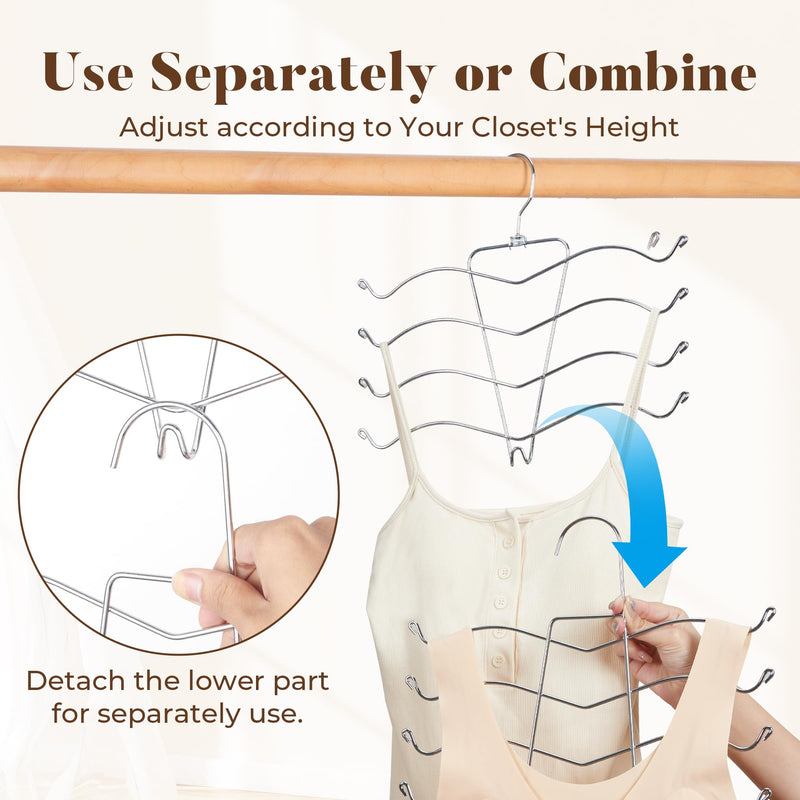 HOUSE DAY Bra Hangers 2 Pack, Tank Top Hangers Space Saving Hanger for Closet Organizers and Storage, Bra Organizer Closet Hanger Space Saver for Camisoles, Bras, Belts, Ties, Scarves, Swimsuits - BeesActive Australia