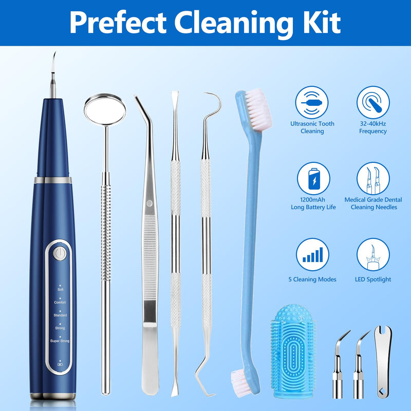 Dog Plaque Remover for Teeth,Pet Ultrasonic Tooth Cleaner,Teeth Cleaning Kit -Tartar Remover for Teeth Stains for Dogs and Cats (Blue) Blue - BeesActive Australia