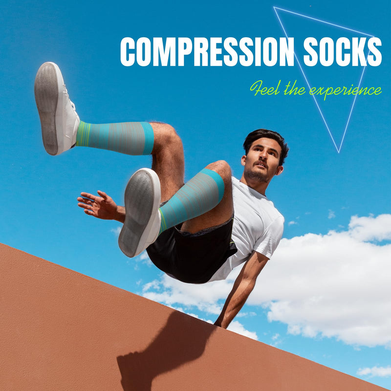 Open Toe Compression Socks Women & Men-3 Pairs 20-30 mmHg Knee High Stockings for Circulation Support Large-X-Large A-Light - BeesActive Australia