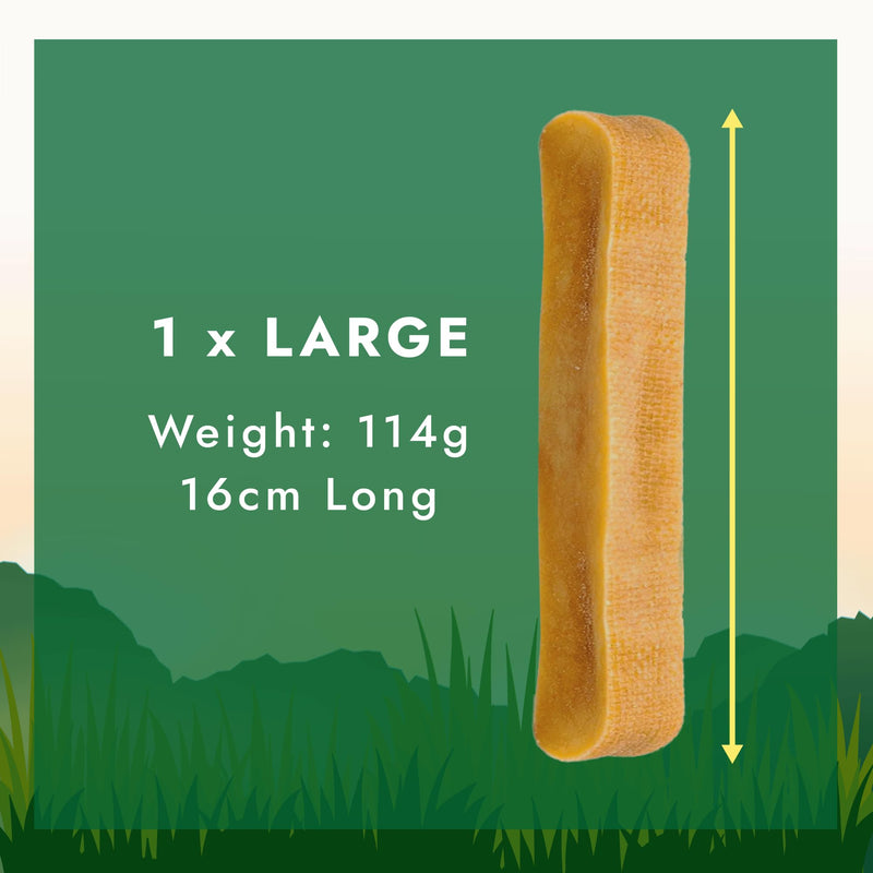 William Hunter Yak Cheese Himalayan Dog Chews - Long Lasting 100% Natural High Protein Dental Dog Chews for Aggressive Chewers (Large 1 Pack) Large 1 pack
