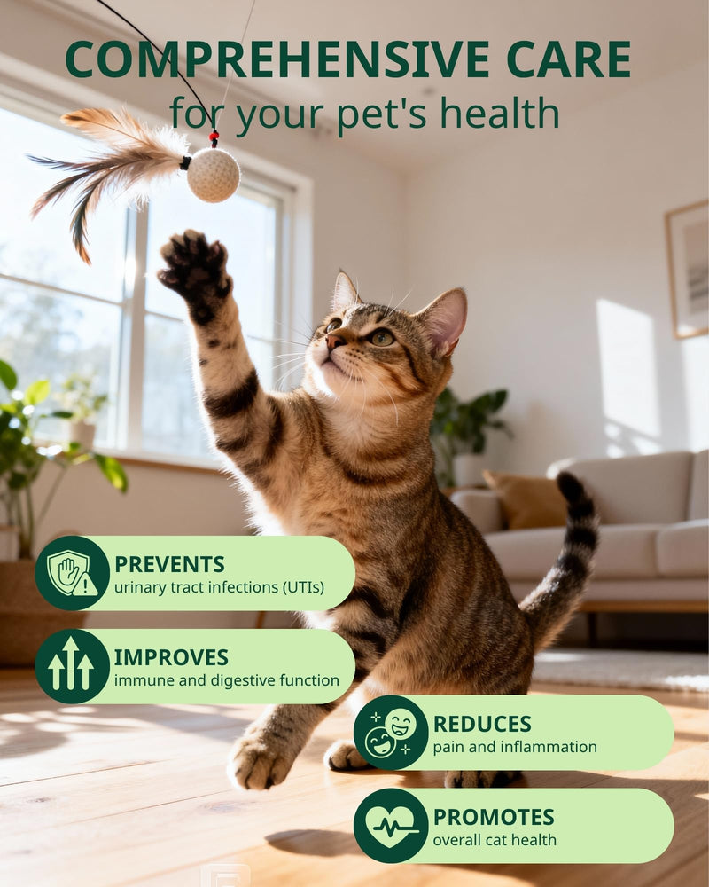 Feline Urinary Tract Health, Cat UTI Remedy, Cranberry & Natural Herbal Cat Supplement for Urinary and Kidney Health, Promotes Immunity, Chicken Flavor, 60ml/2fl.oz - BeesActive Australia