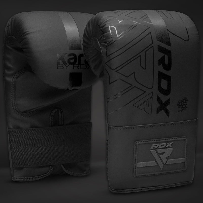 RDX Bag Gloves Boxing Punching Mitts, Maya Hide Leather, Padding, Ventilated Palm, MMA Heavy Punch Training, Muay Thai Kickboxing Focus Pads Double End Speed Ball Workout, Adult Men Women Black