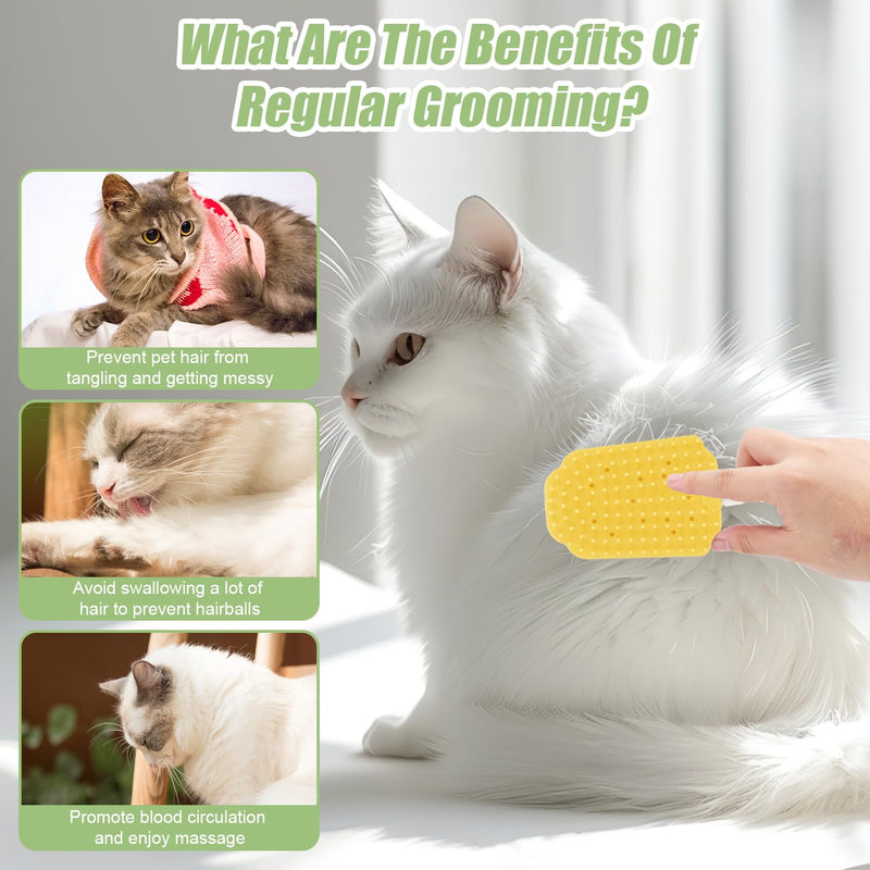 3pcs Cat Tongue Comb, Cat Grooming Brush Cat Brush for Shedding Cute Cat Tongue Brush Cat Hair Brush for Long-Haired Cats Removing Hair Hairballs (Ice Cream Colors) - BeesActive Australia