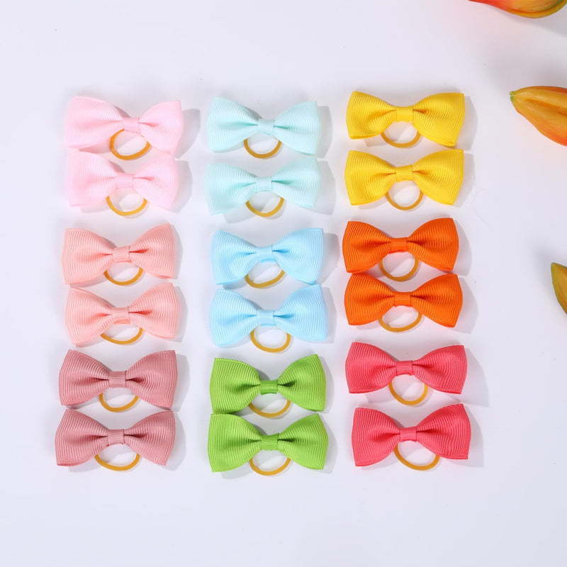 40PCS Puppy Dogs Hair Barrettes Bows with Rubber Bands,Hair Accessories Bow Pet Grooming Cute Pet Small Hair Bowkno (Style A-40pcs) Style A-40pcs - BeesActive Australia
