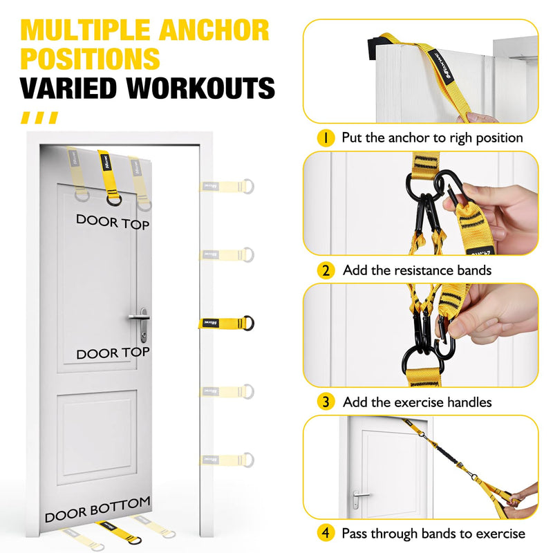 Home Gym Equipment Resistance Bands, Workout Bands with Handles, Door Anchor, Tricep Rope Cable Attachment for Push Downs, Biceps Curl, Sculpt Your Triceps, LAT, Arms, Back, Abs, Shoulder